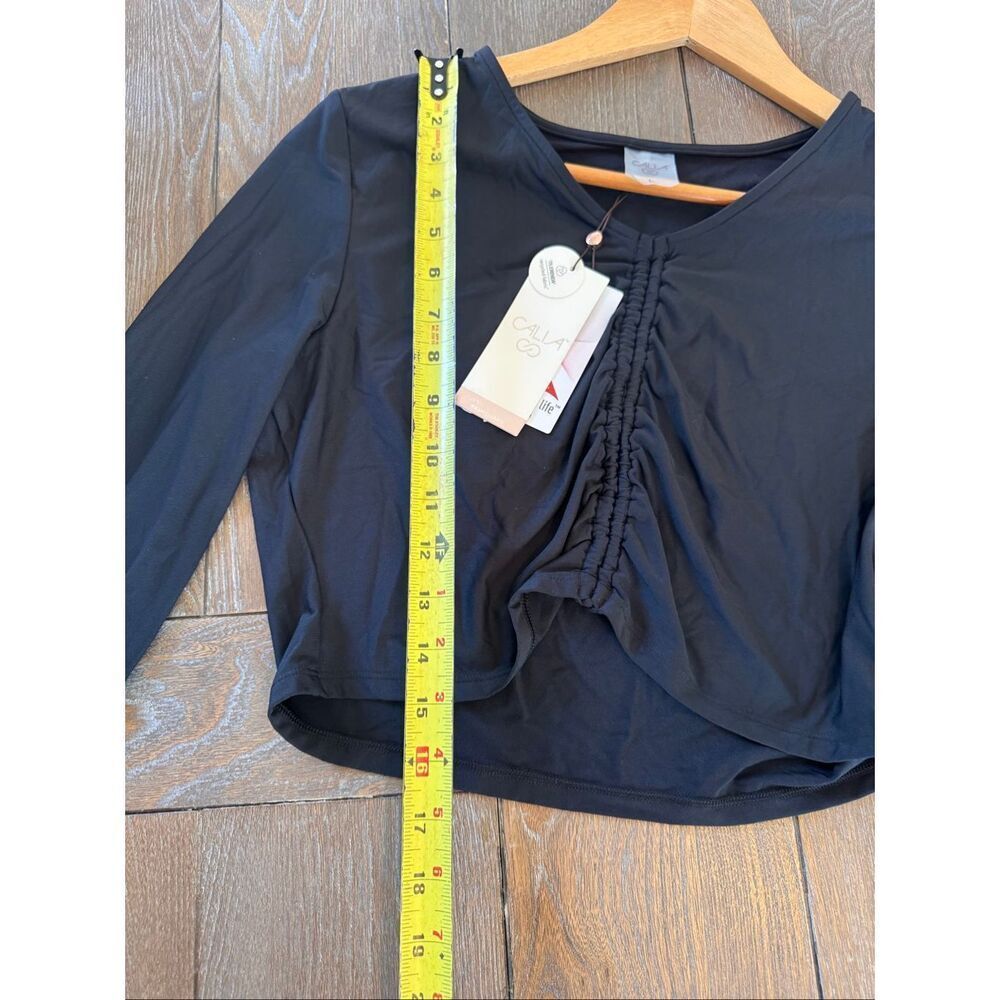 NWT Calia Ruched Rash Guard In Black Size Large - Picture 6 of 8